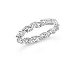 🆕 sterling forever Sterling Silver Braided Twist Band size 8 (89)